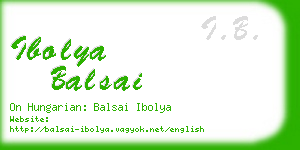 ibolya balsai business card